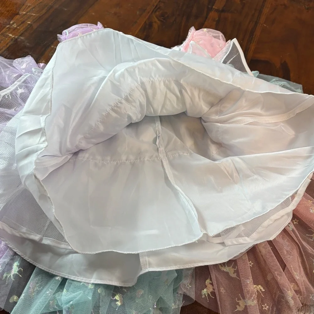 Jona Michelle Kids 2T Pastel‎ Rainbow Unicorn Tulle Party Dress CO7324 Pink Blue